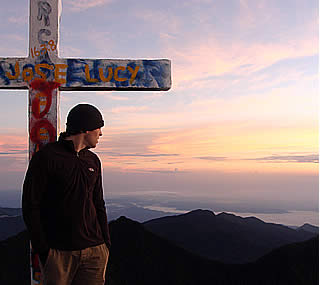 At the cross on the top of the Baru Volcano